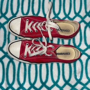 Red converse sneakers